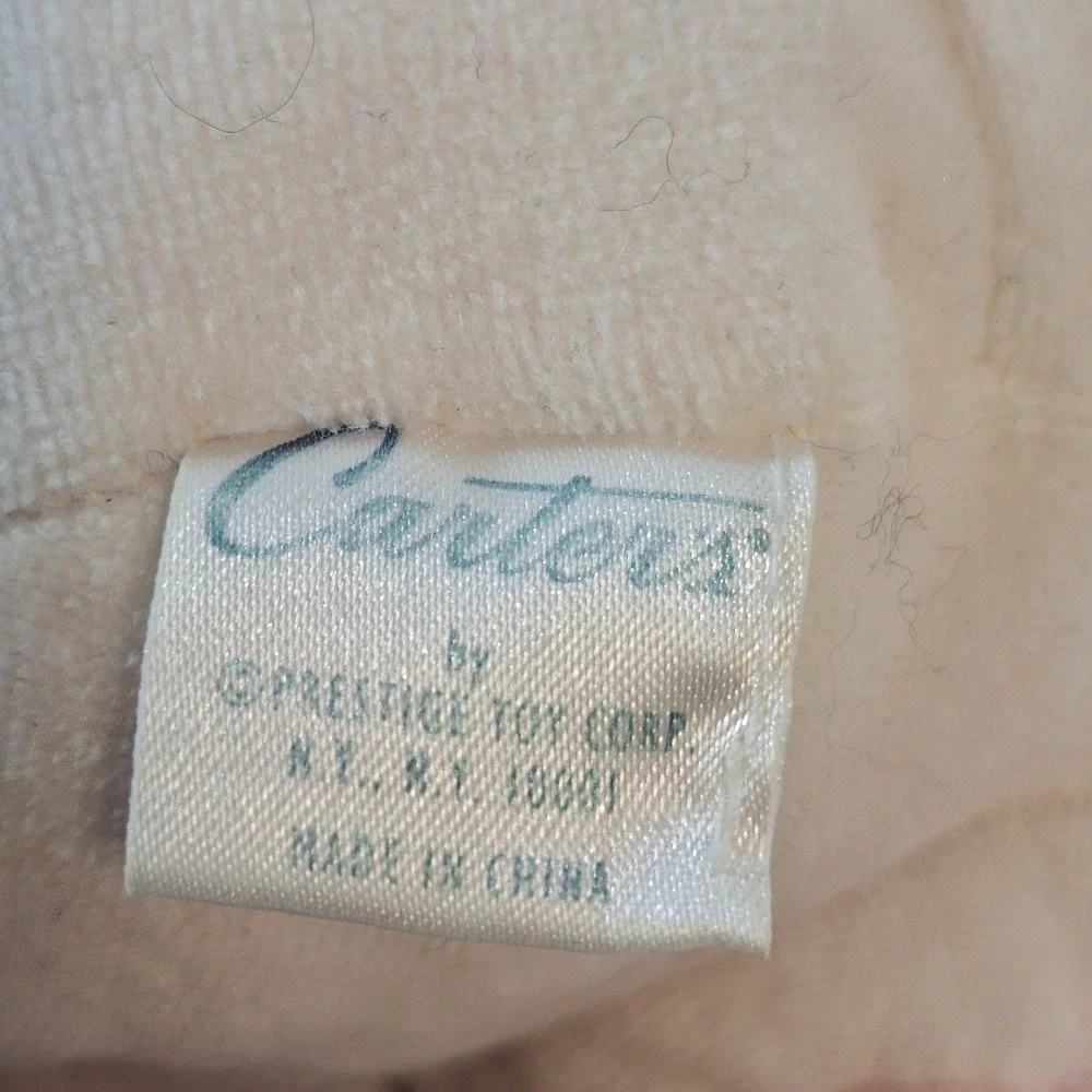 Carter's by Prestige Toy Corp. Vintage Baby Doll Rattle Blonde Hair Plush‎